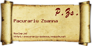 Pacurariu Zsanna névjegykártya